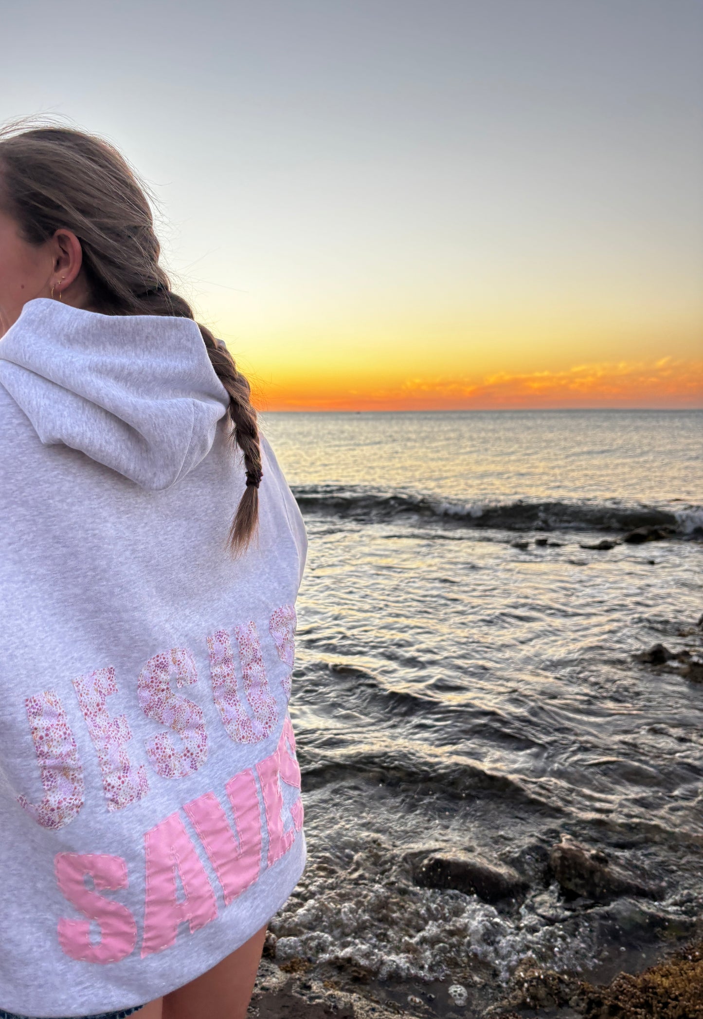 'Jesus Saves' Patch work hoodie