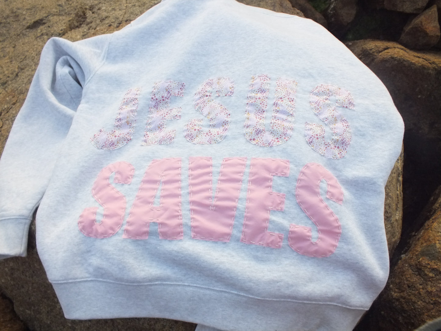 'Jesus Saves' Patch work hoodie