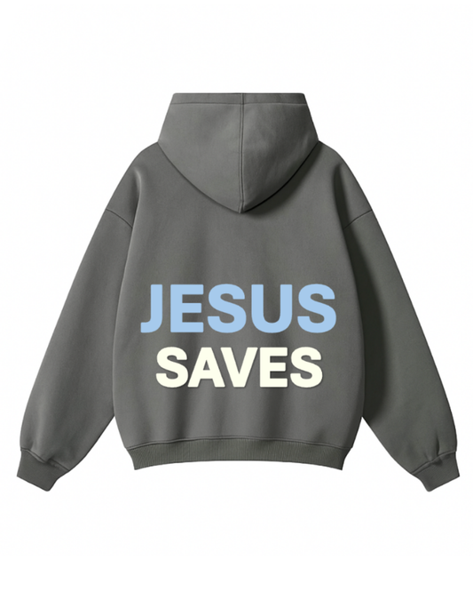 'Jesus Saves' Patch work hoodie